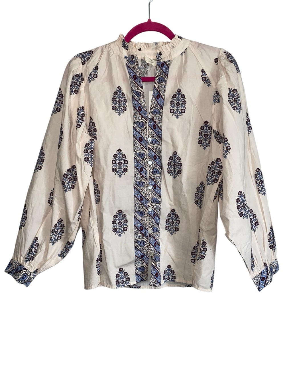 SONMER Casey Blouse Button Down Long Sleeve Small Boho Costal Soft Feminine NWT